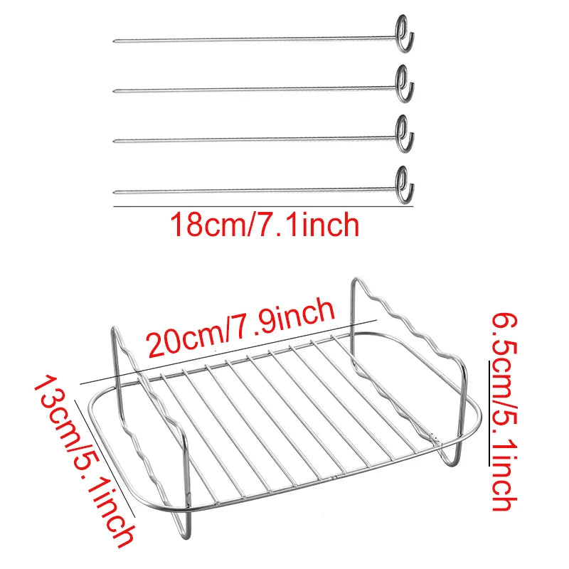 Air Fryer Baking Rack Metal Square/Round/Rectangle