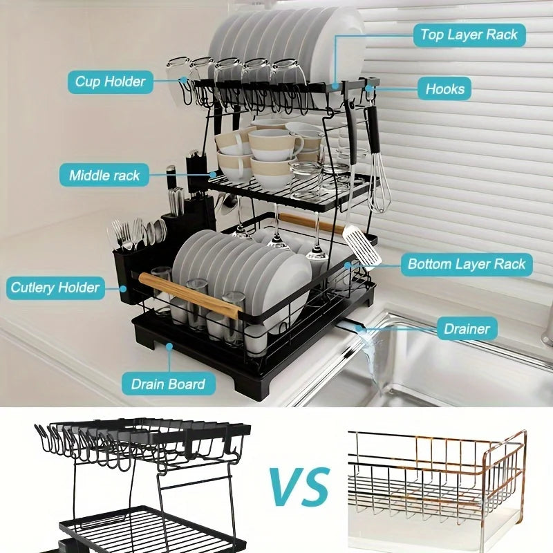 Dish Rack, 3 Tier Large