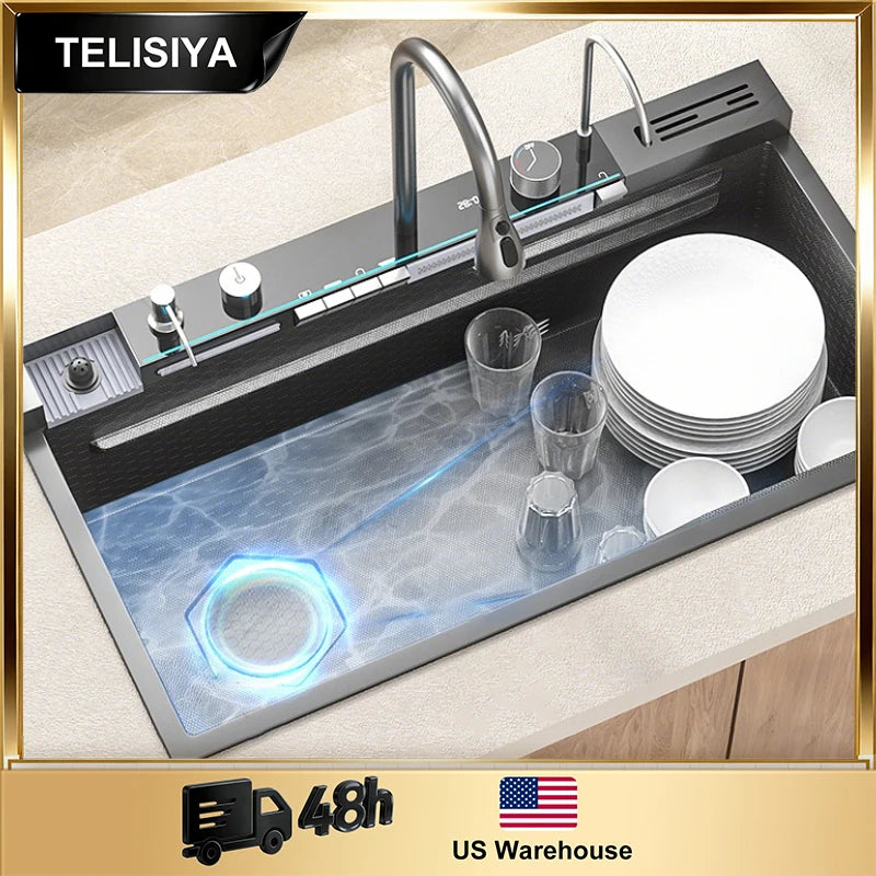 Stainless Sink Digital Display Waterfall