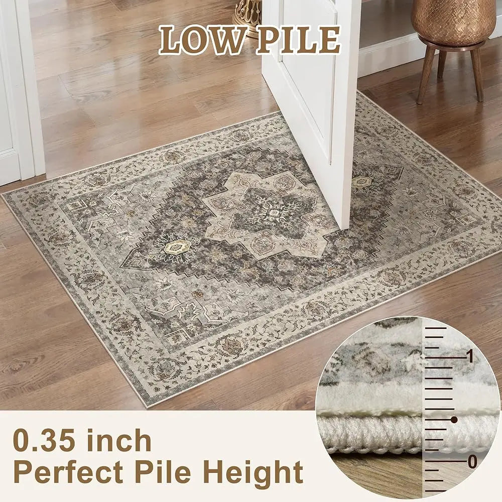 6' Circle Vintage Washable Boho