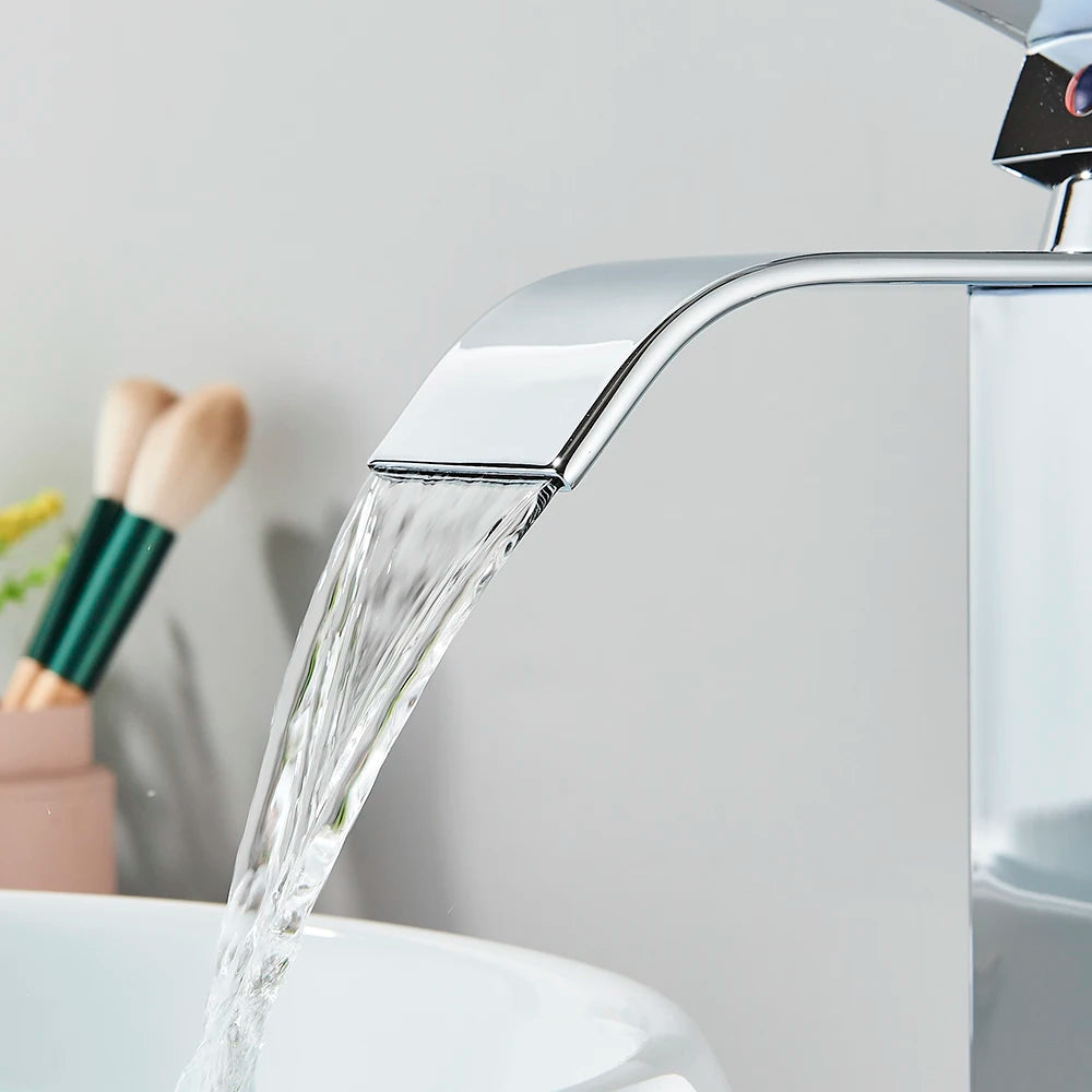 Chrome Bathroom Waterfall Single Handle