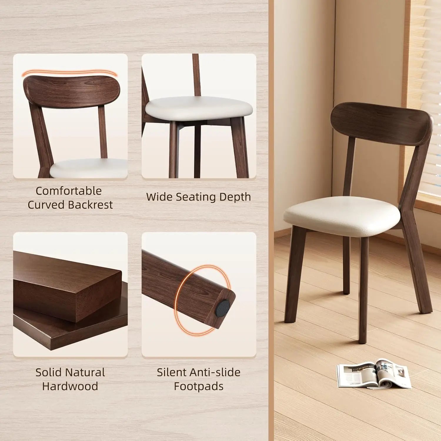 4 MiCM Oak Upholstered Leather Scandinavian
