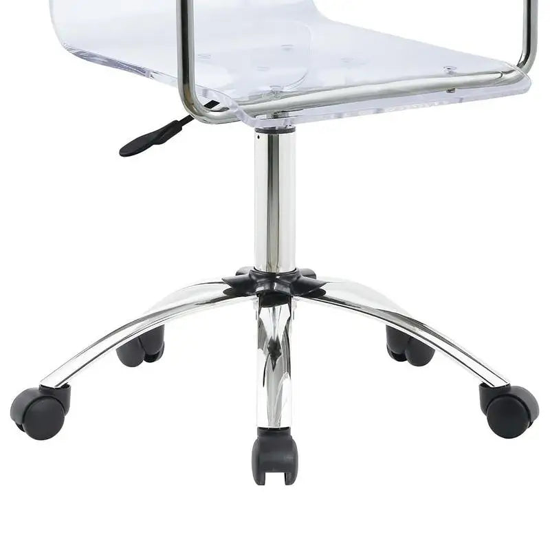 Clear Acrylic Office Chair W/Wheels