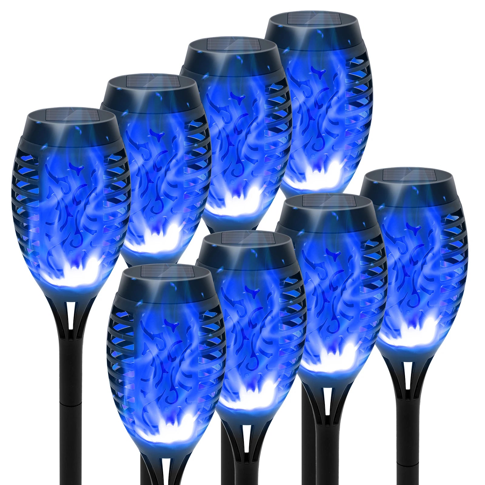 4/6/8/12 Solar Flame LED Torch Light
