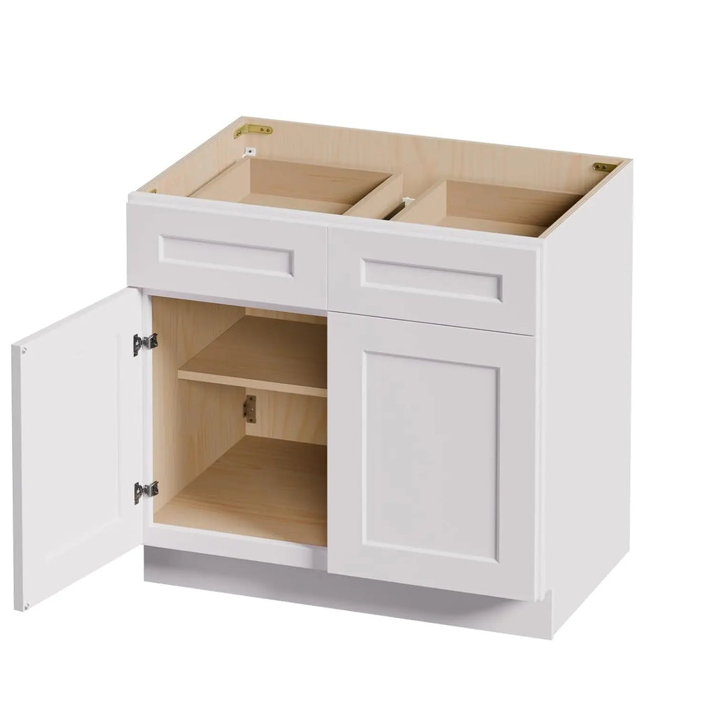 36" Base Cabinet W/Drawers/RTA/Shaker/Solid Wood