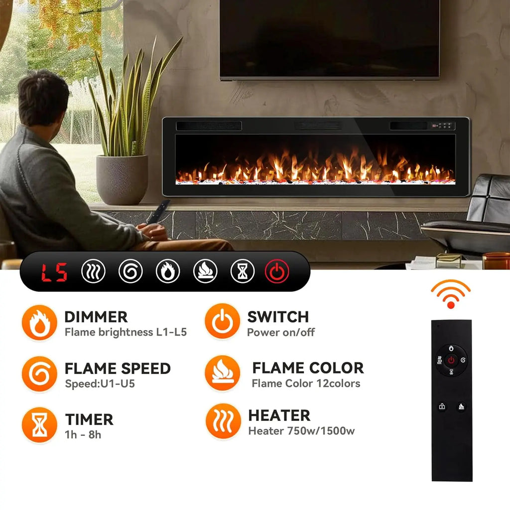 72 Inch Electric Fireplace Inserts