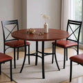 42-inch Wooden Grain Round w/Metal Legs
