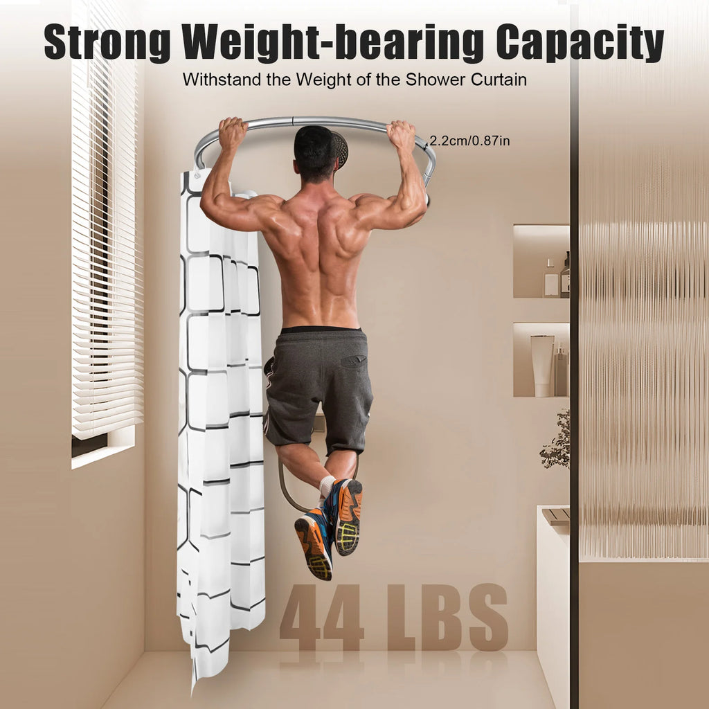 Shower Curtain Rod Set Extendable Curved