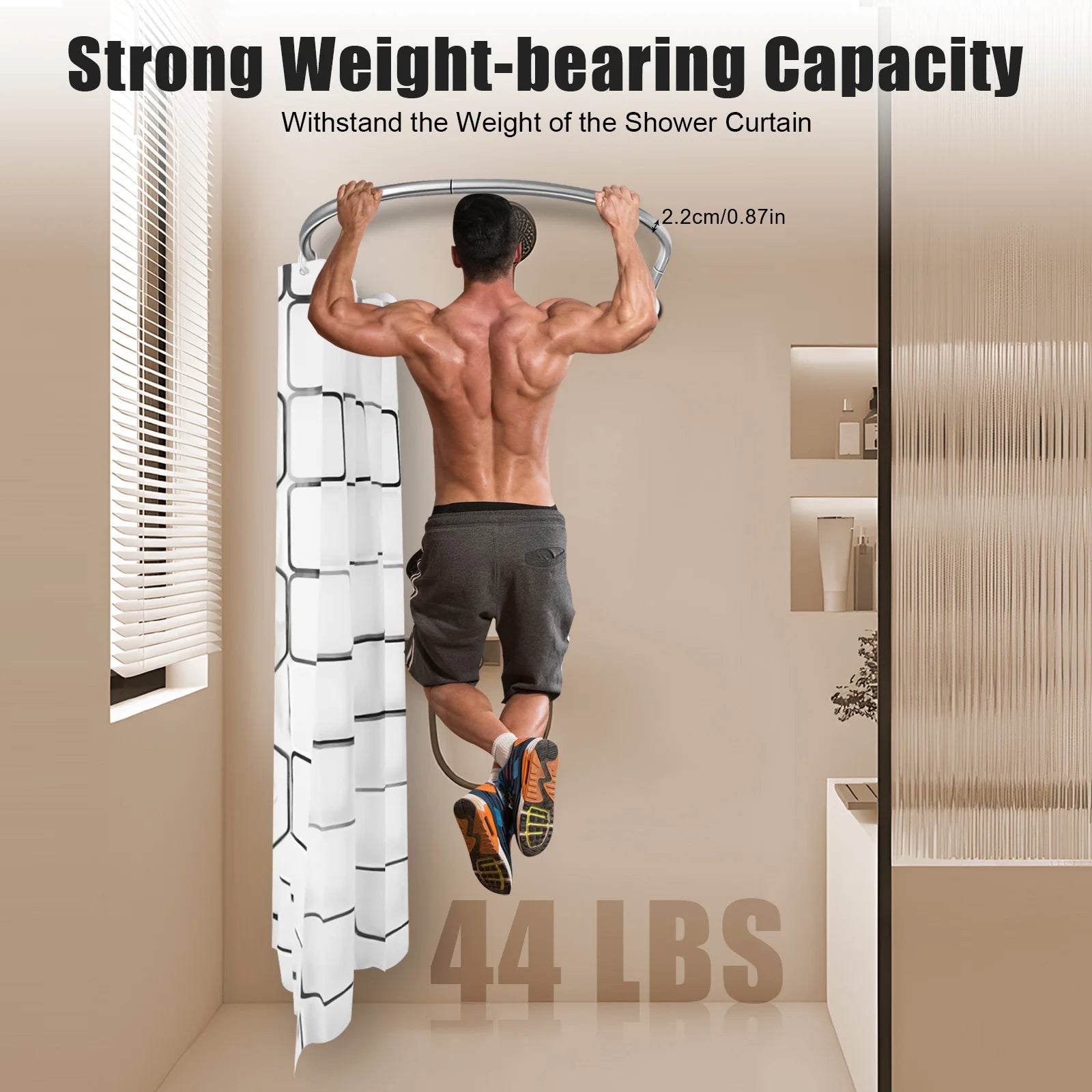 Shower Curtain Rod Set Extendable Curved