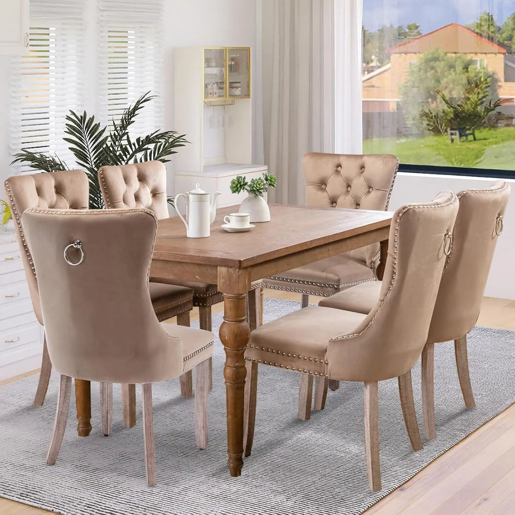 6 Velvet Modern Tufted Upholstered