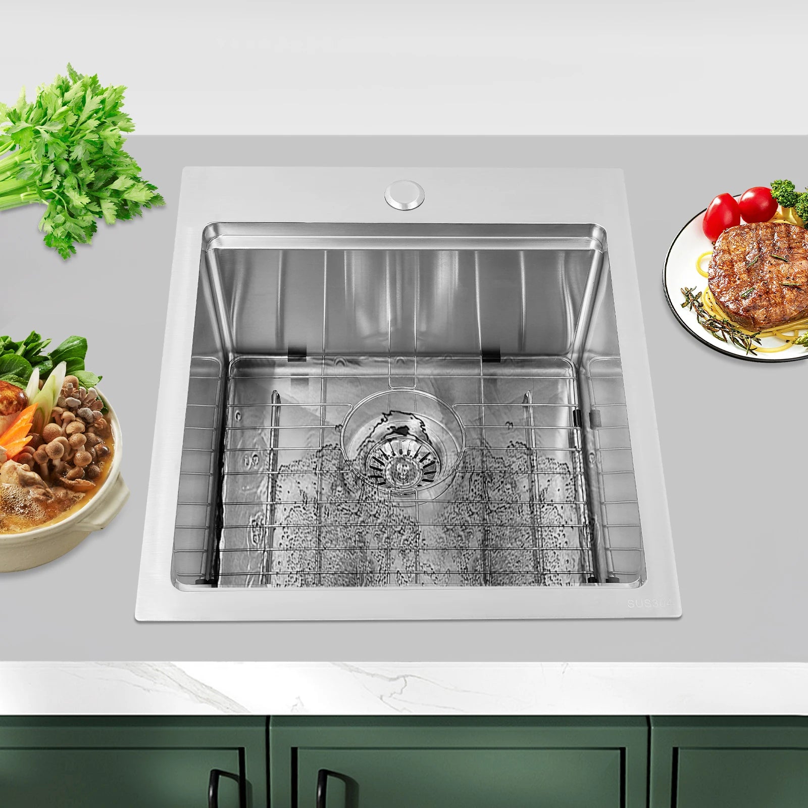 Kitchen Sink Stainless workstation Cutting Board