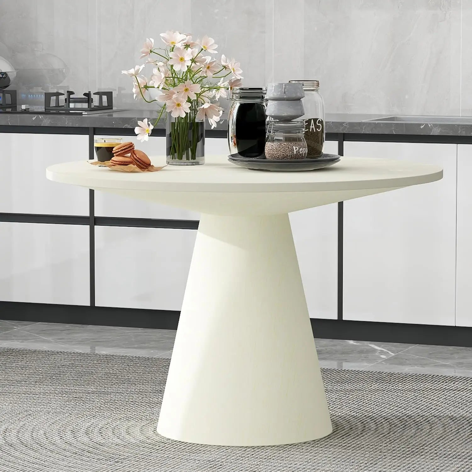 45" Round Wooden  Retro Style  Black