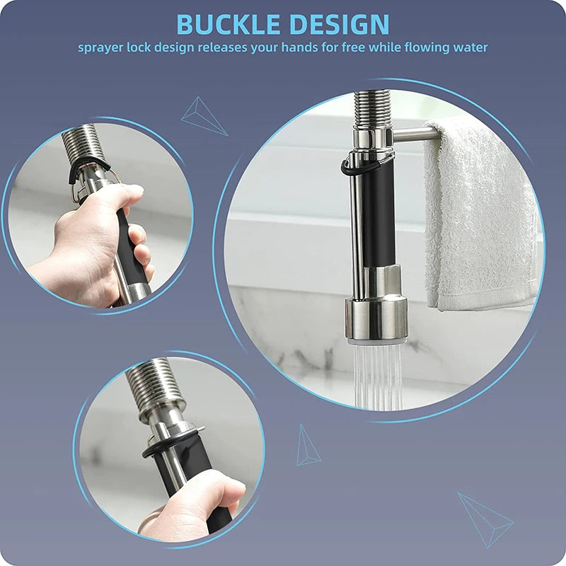 Brushed Nickel Faucet Pull-out Rotatable Swivel