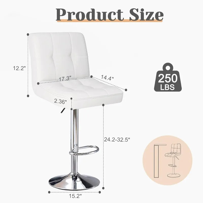Adjustable Counter Height Swivel Barstools