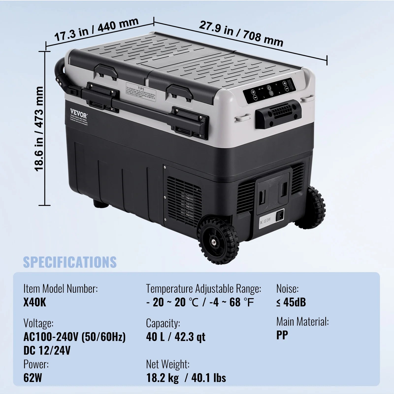 40/50/58L Portable Car Refrigerator 12Volt