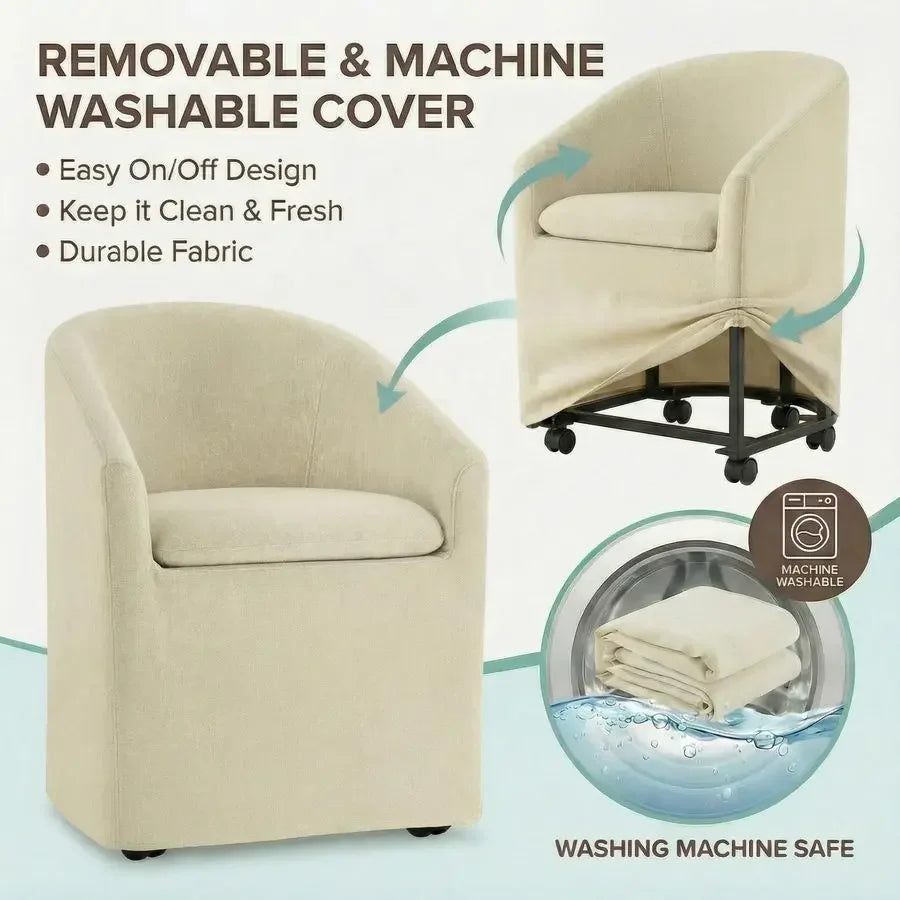 4 Modern Barrel chairs w/casters