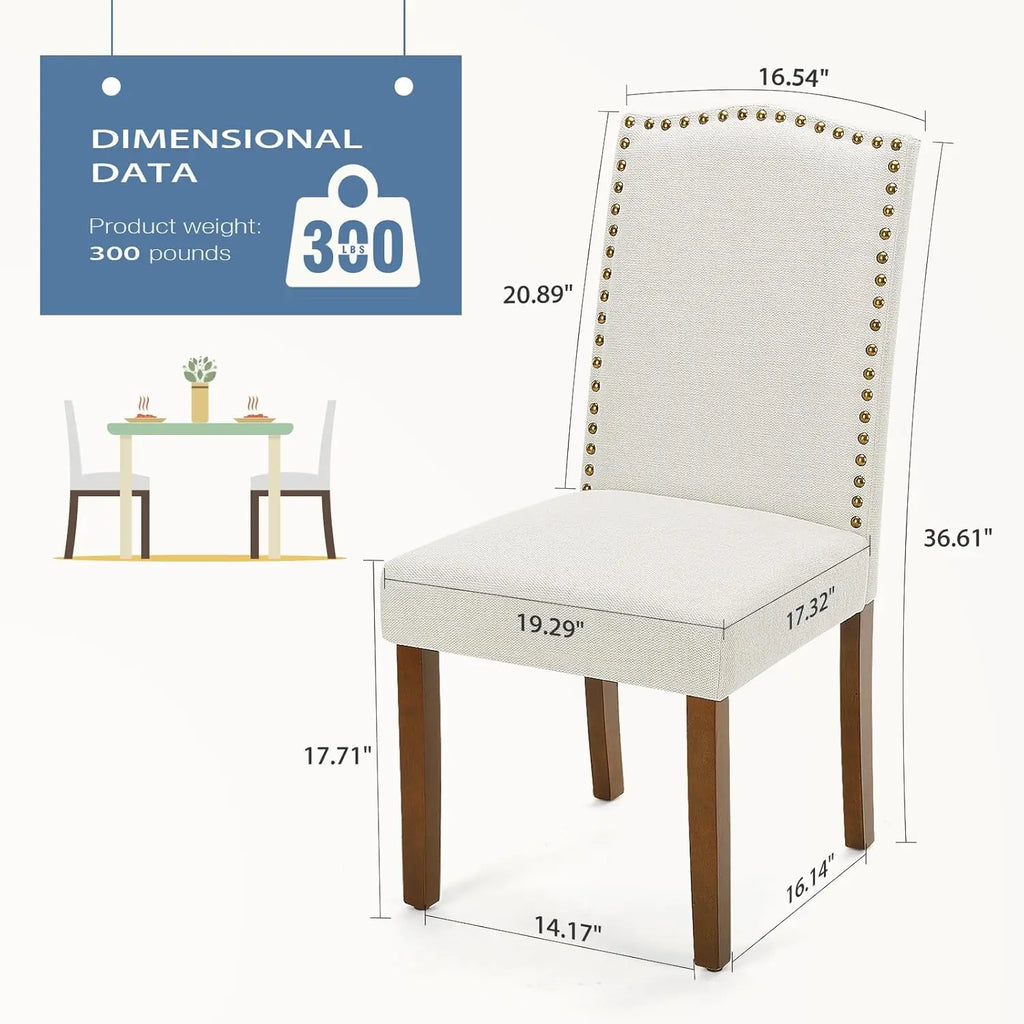 2 Modern Wooden Legs Padded Seat