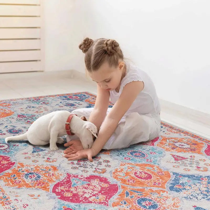 2x3 Washable Pastel Multi Kid & Pet Friendly