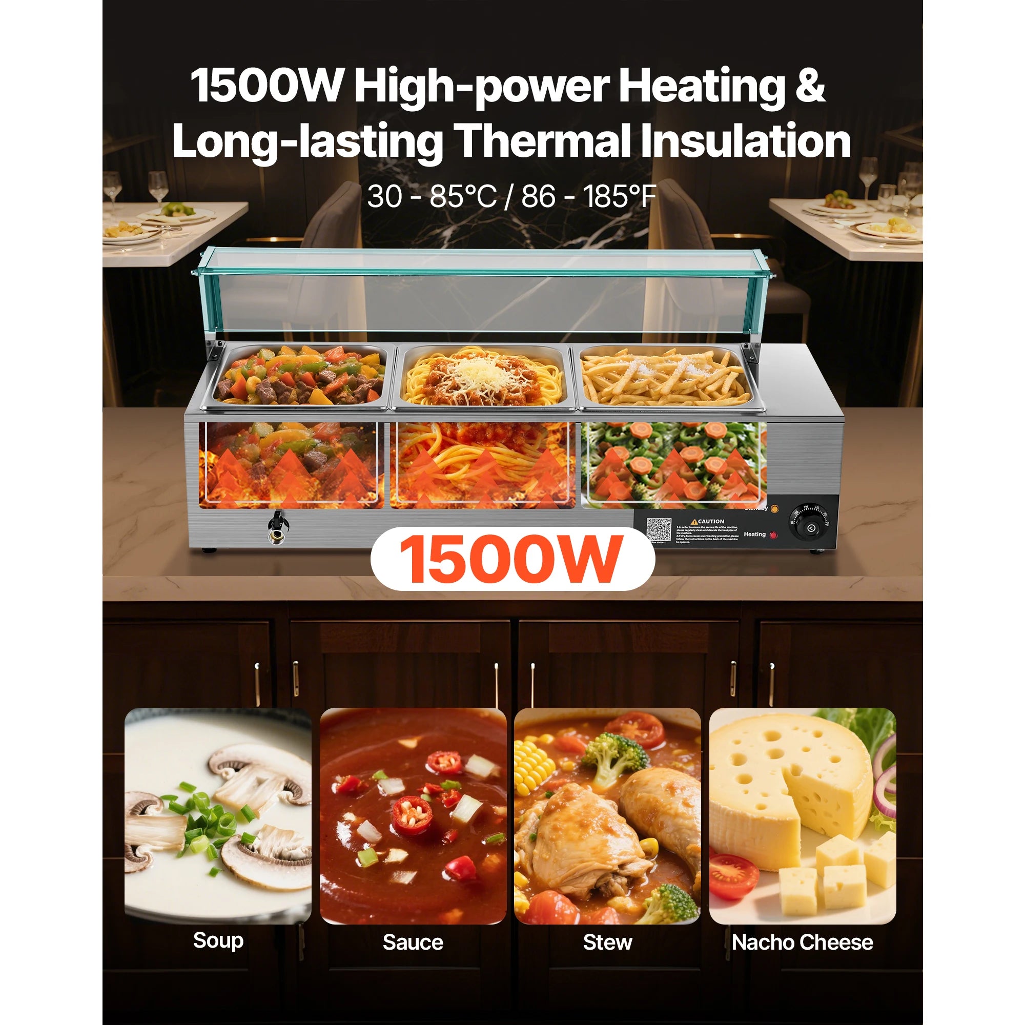 Commercial Food Warmer Electric Stainless