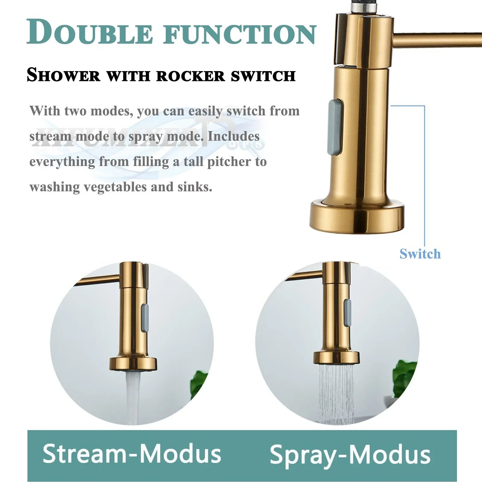 Brushed Gold One Handle deck-Mounted