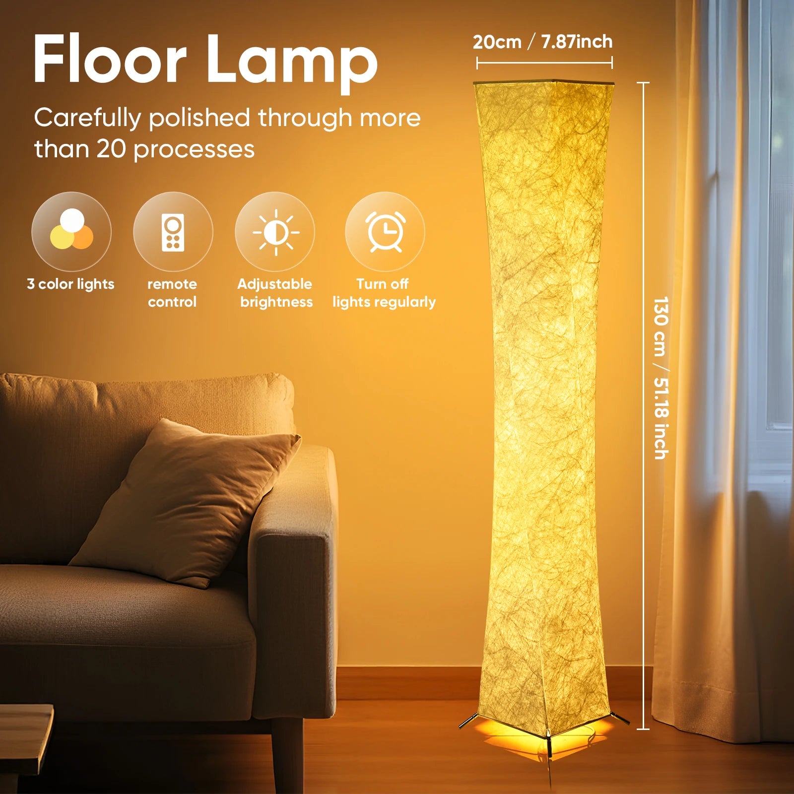 52" Modern Slim Soft Light Lamp