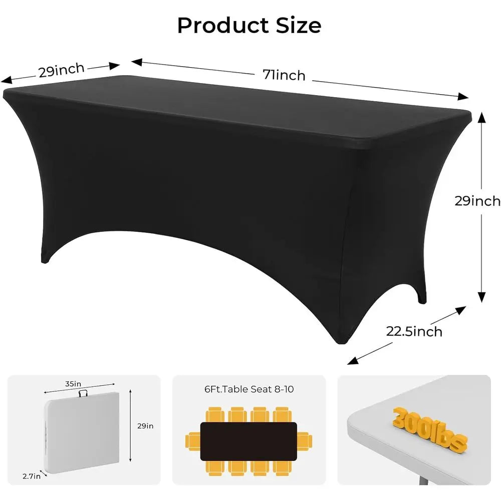 Portable 6ft Folding w/Black Cloth HDPE Top