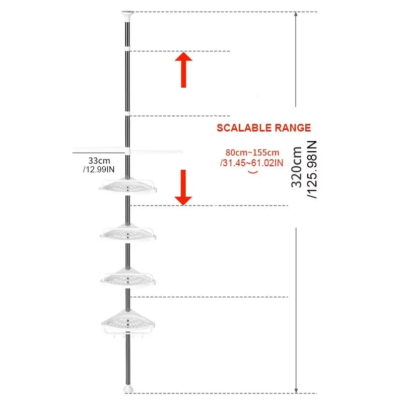 1 piece corner shower bar