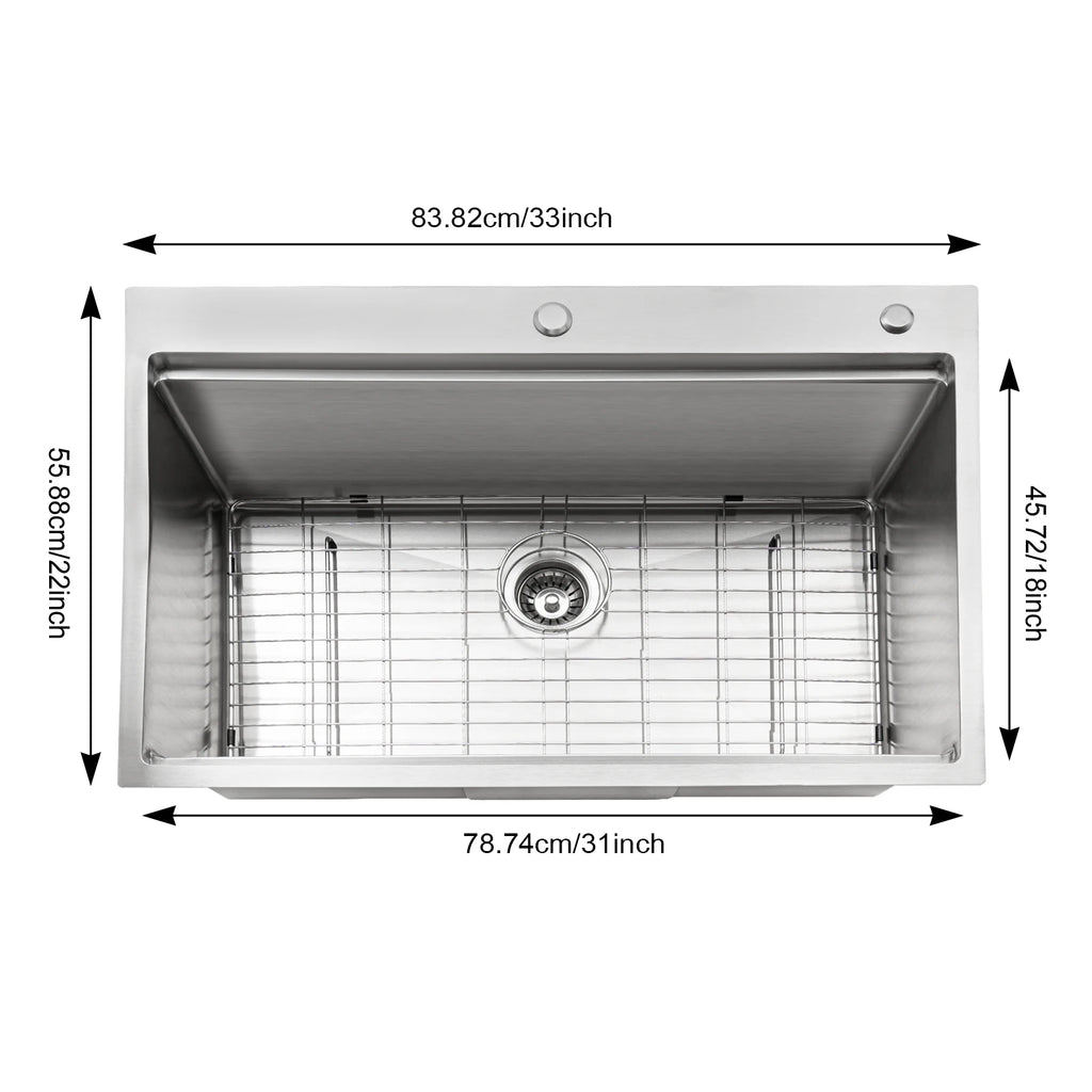 Large Stainless Drop-In 33" Homes/Restaurants