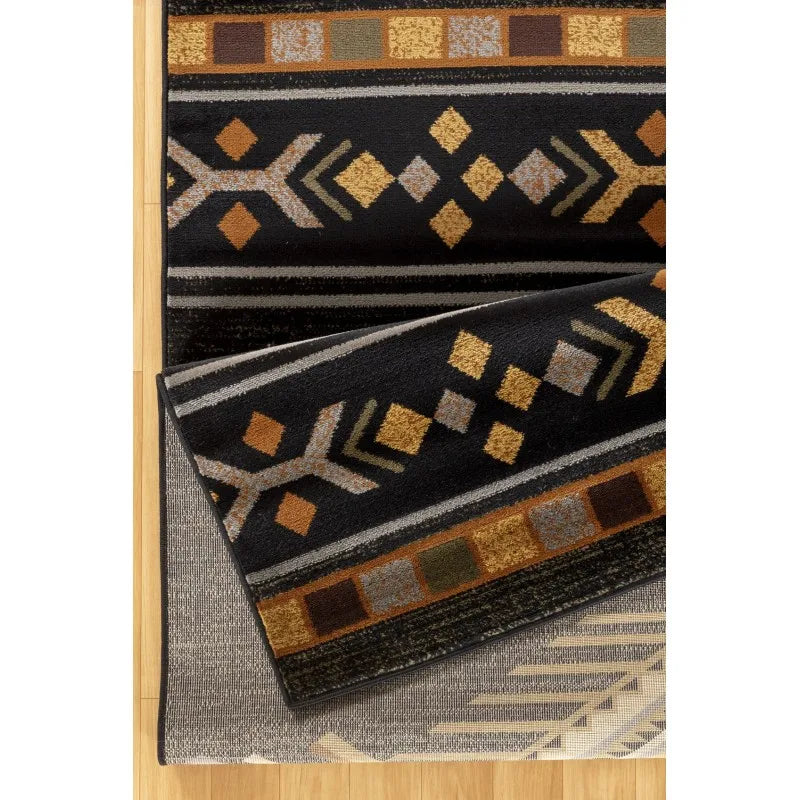 5'3"x7'3" Tribes Black Southwest