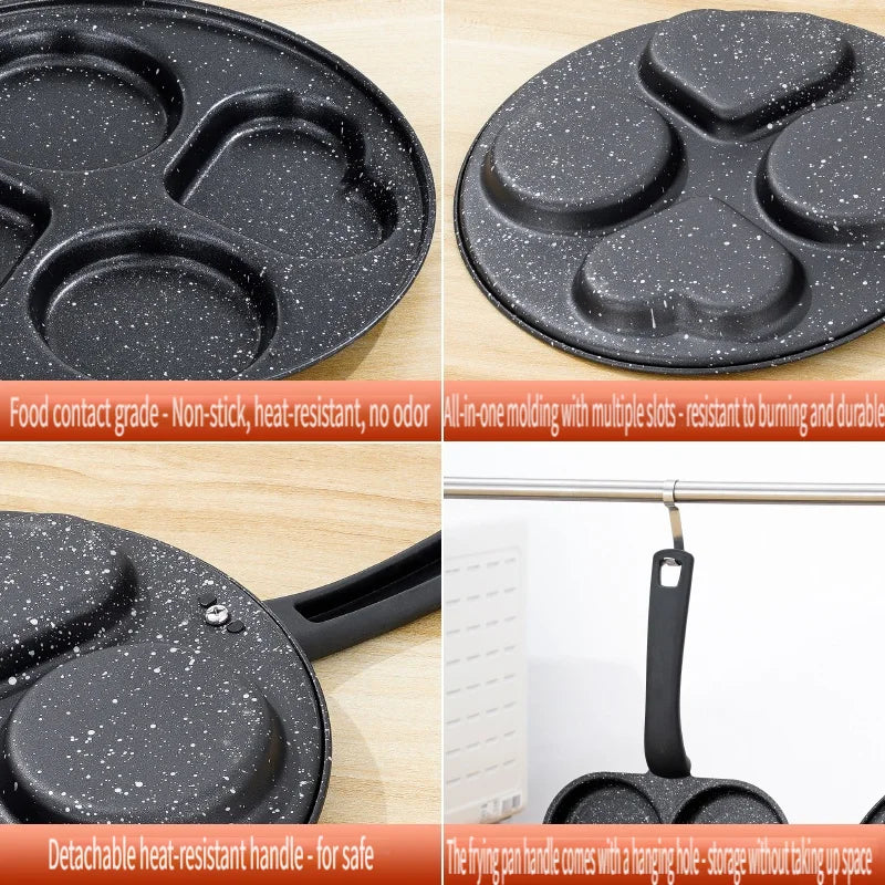 1pc Medical Stone Four-hole Omelett Pot