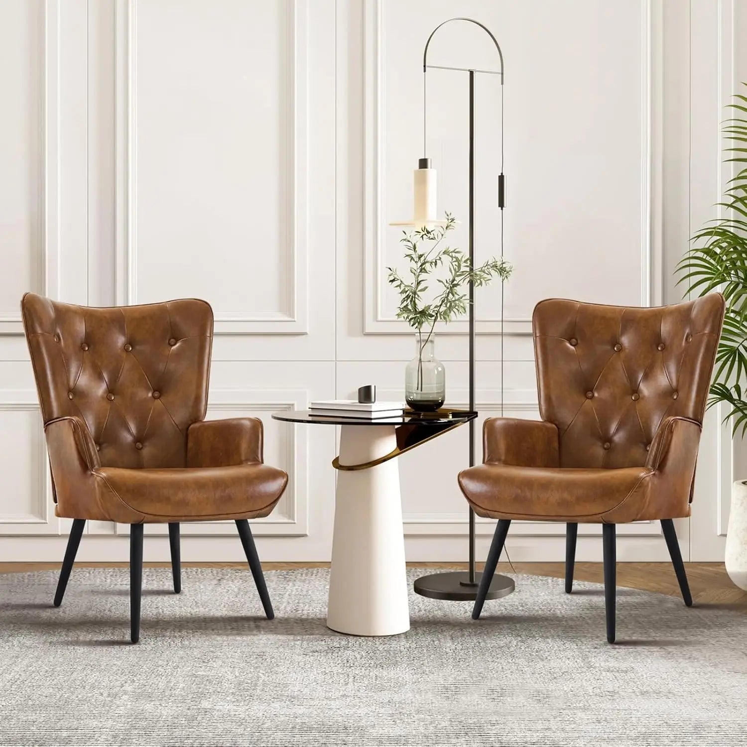2 Black Velvet w/ High Wingback
