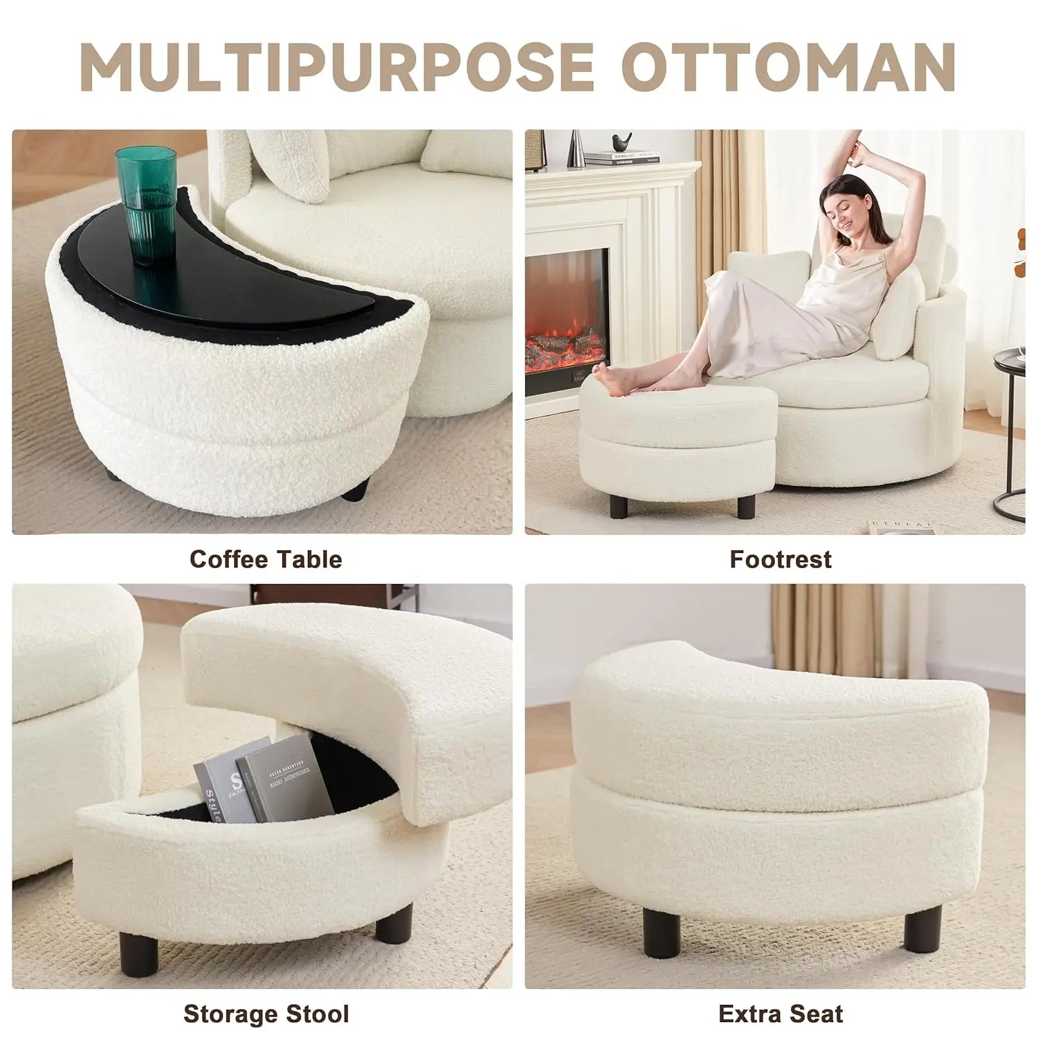 39.8” Swivel Barrel Chair w/Storage
