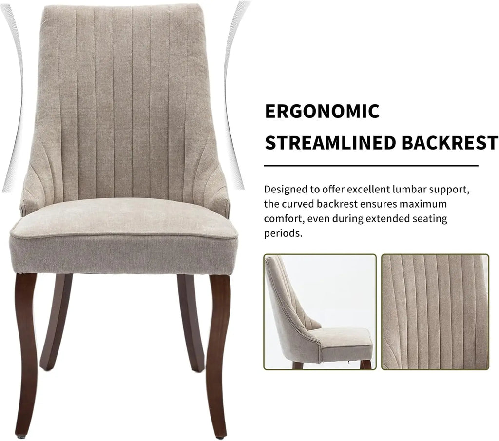 6 Beige Velvet Upholstered MCM