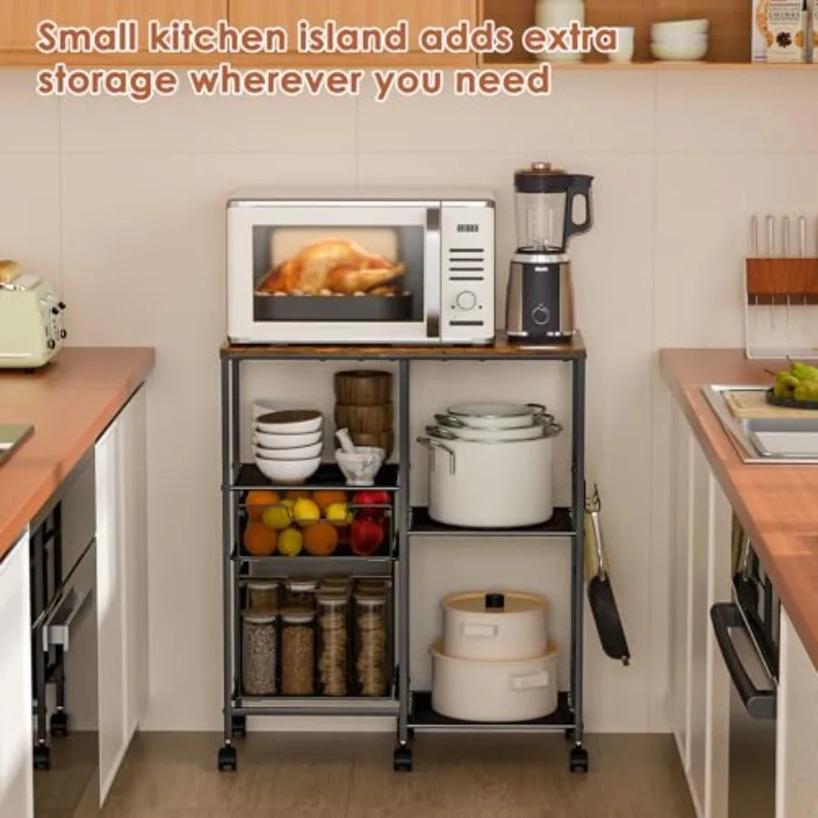 Rolling Microwave/Storage/Drawers, cart