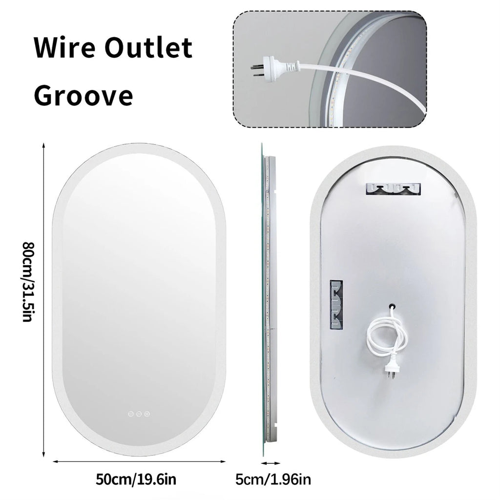 Oval LED Bathroom Smart Mirror