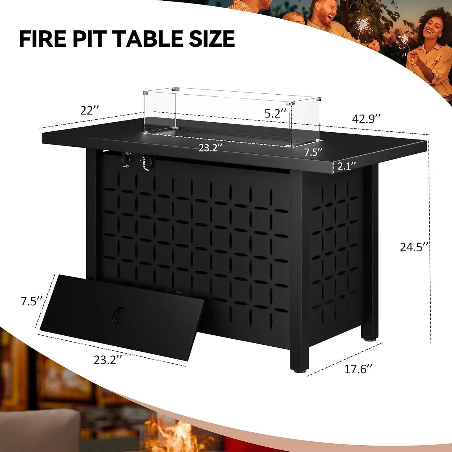 7-Piece Patio Set W/ Fire Pit