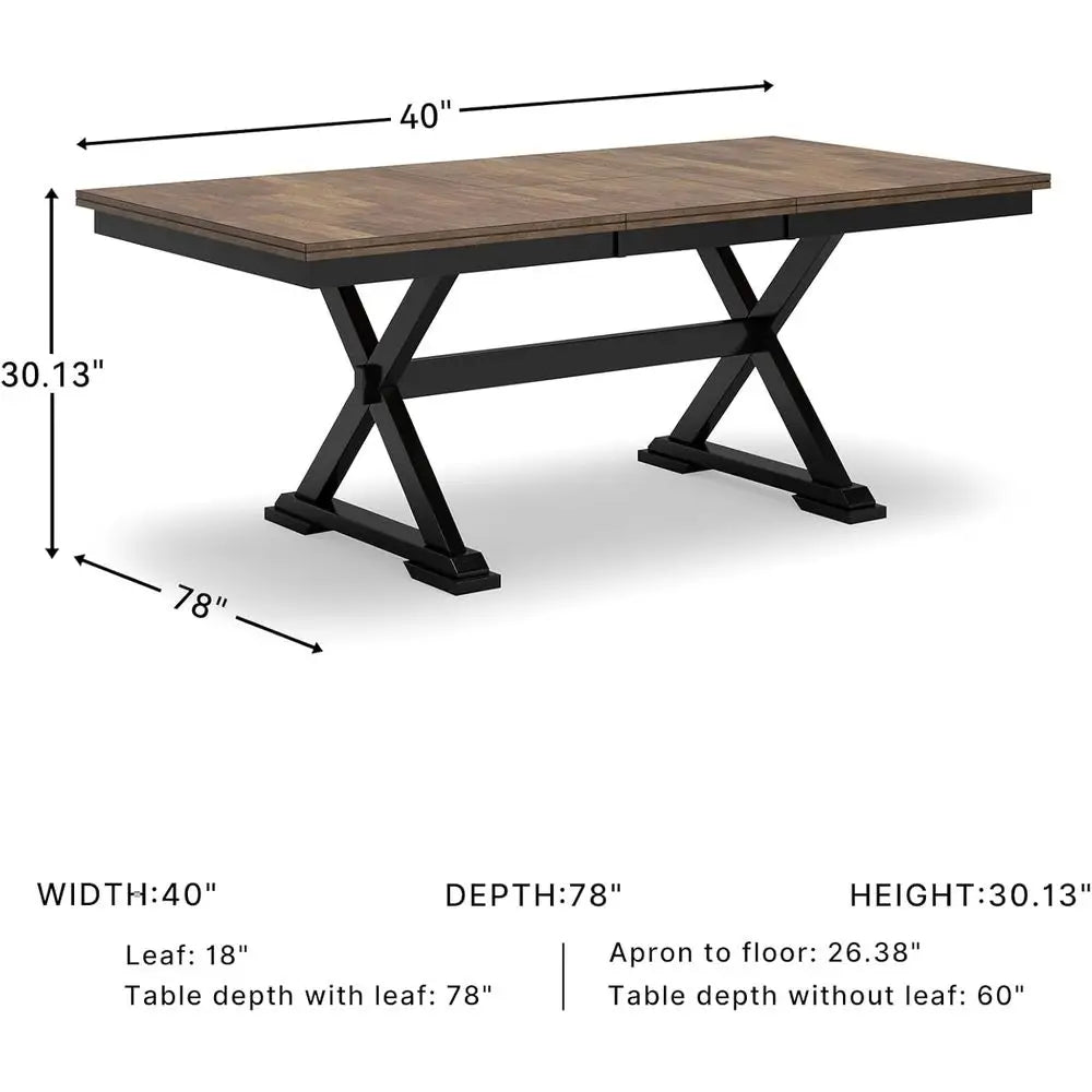 Self-Storing Butterfly Leaf, Seats 8, 40" W x 78" D x 30.13" H