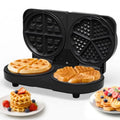 Dual Waffle Maker for Heart and Classic Waffles