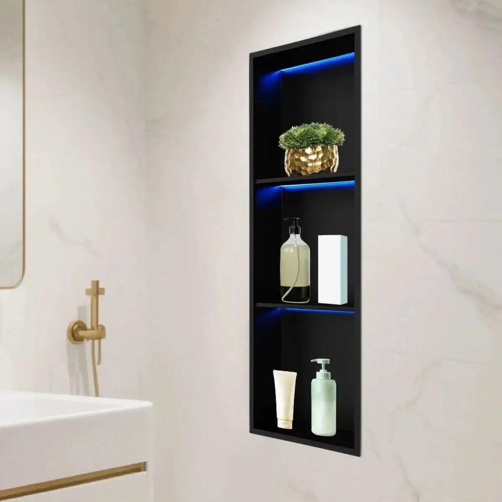 Stainless Steel Recessed Wall Niche w/Light