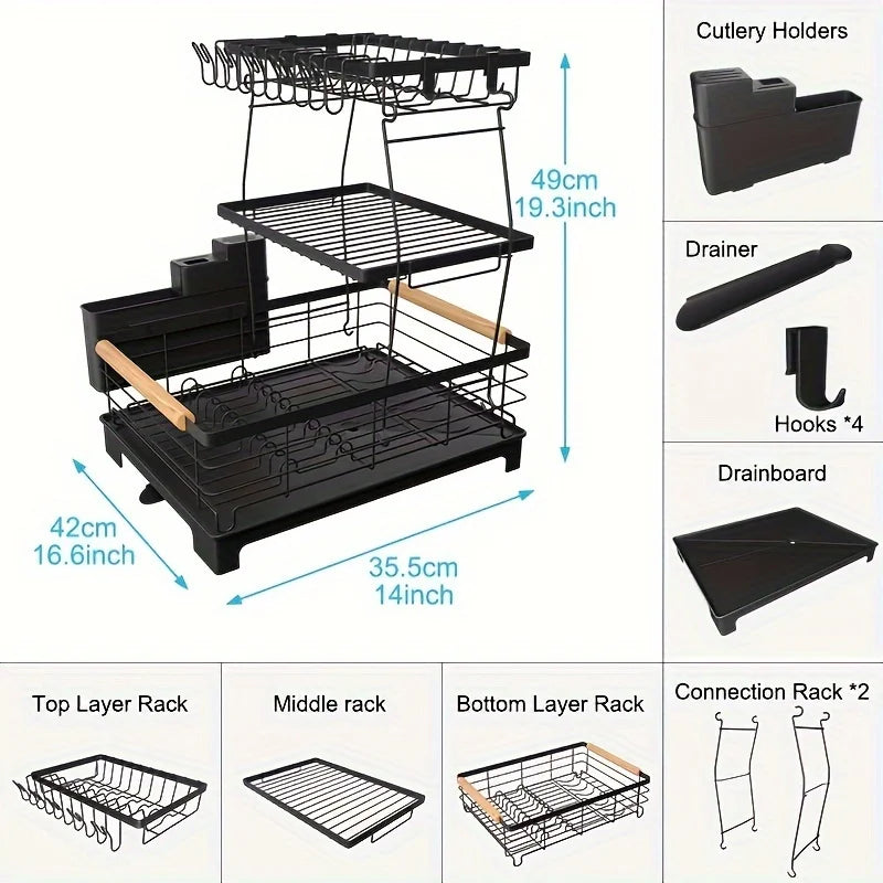 Dish Rack, 3 Tier Large