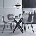 35.5 Round Tempered Glass 4 Chairs