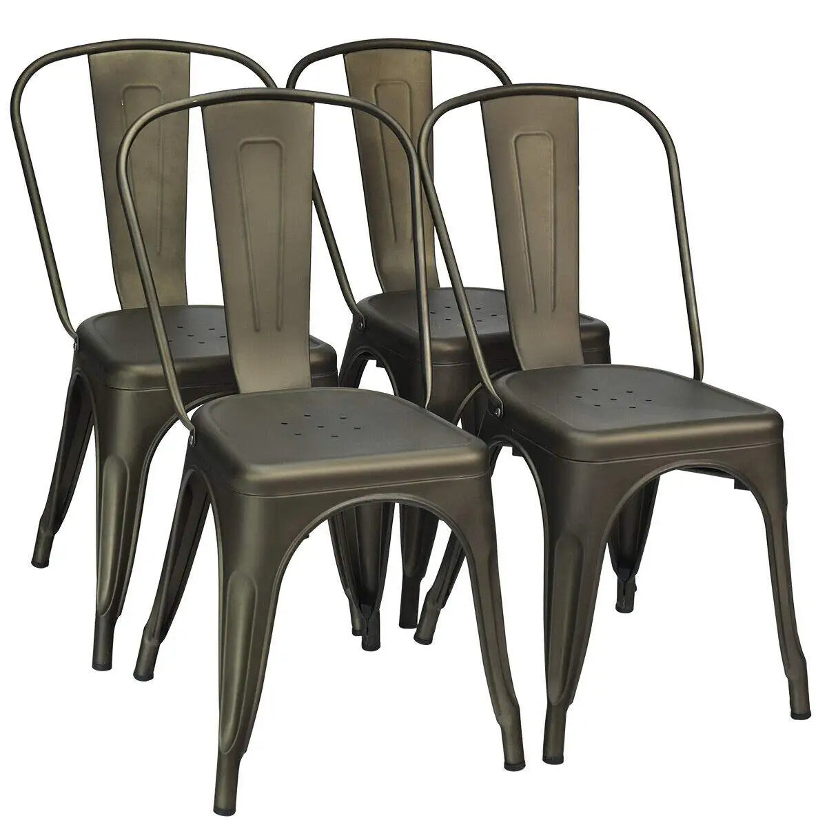 4 Industrial Vintage Stackable Metal
