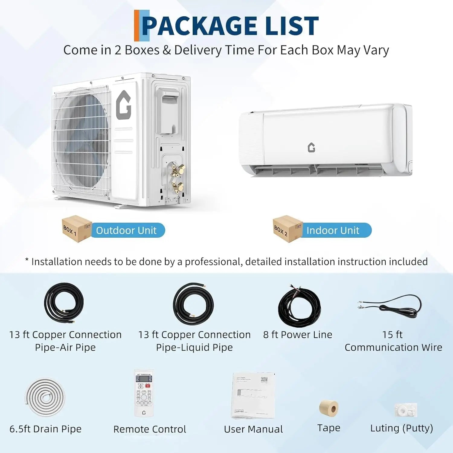24000 BTU 19 SEER2, 230V Energy AC Unit with Remote Cools Rooms