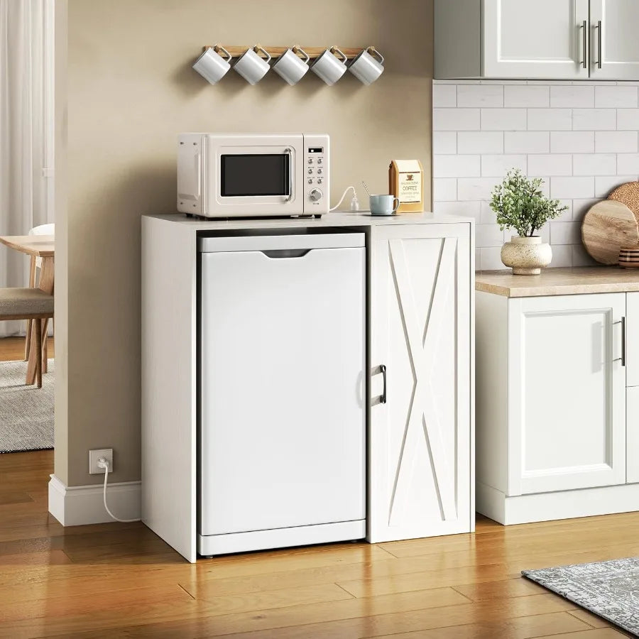 24" Mini Fridge Cabinet w/Storage Coffee Bar