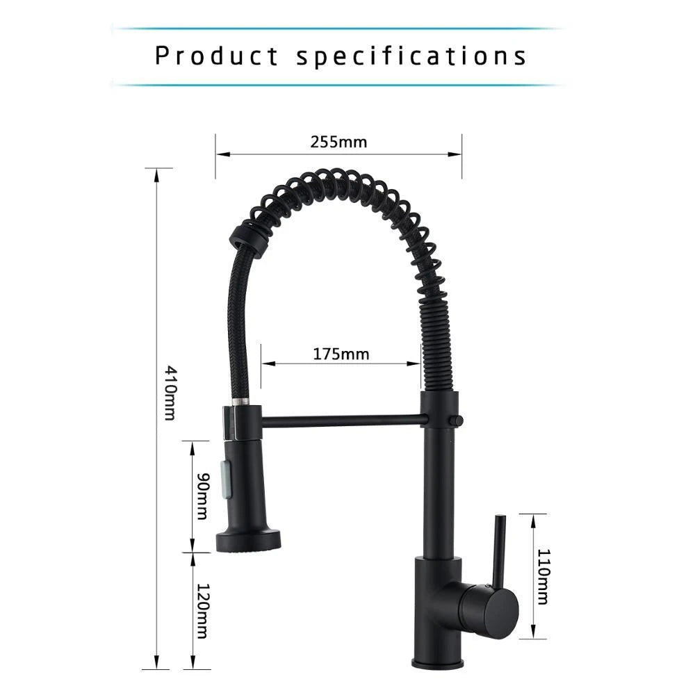 Matte Black Deck Mounted Mixer 360 Rotation