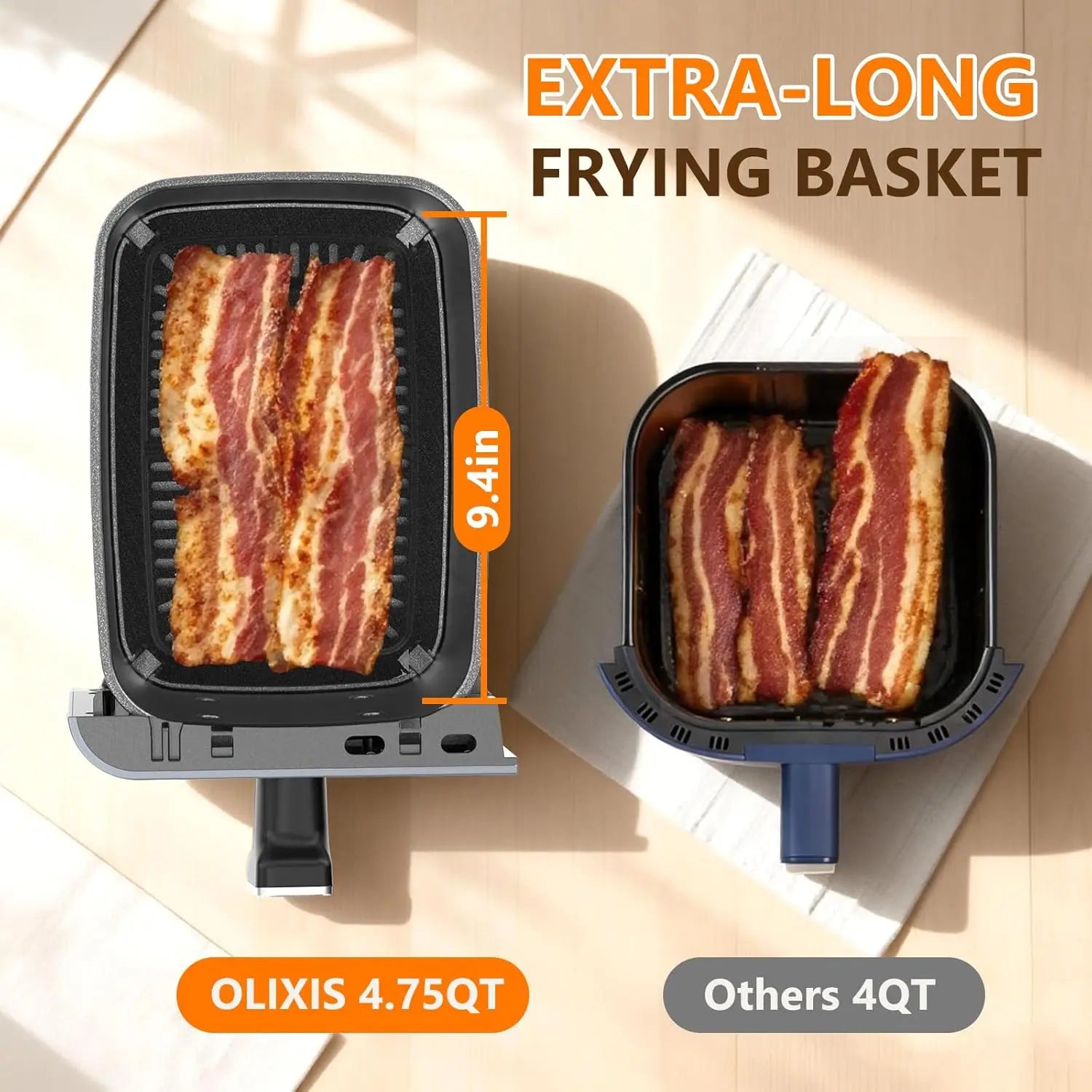Dual Basket Air Fryer, 9.5 Quart Large
