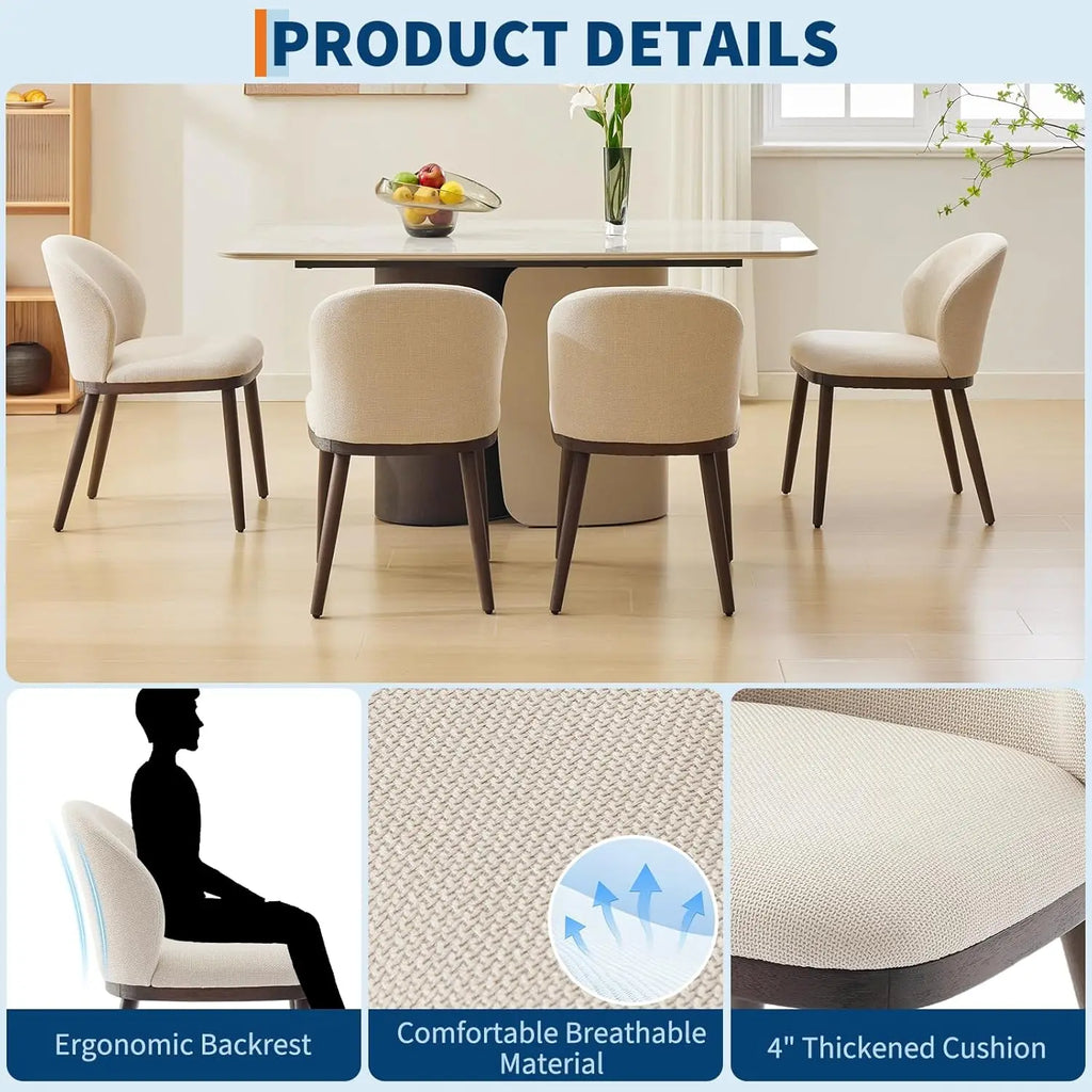 2 Modern Upholstered Ergonomic Back Support