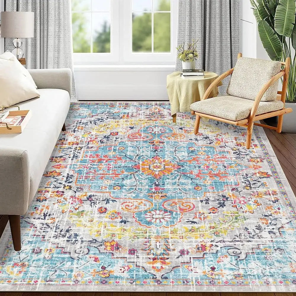 Boho Area Rug 5X7 Washable