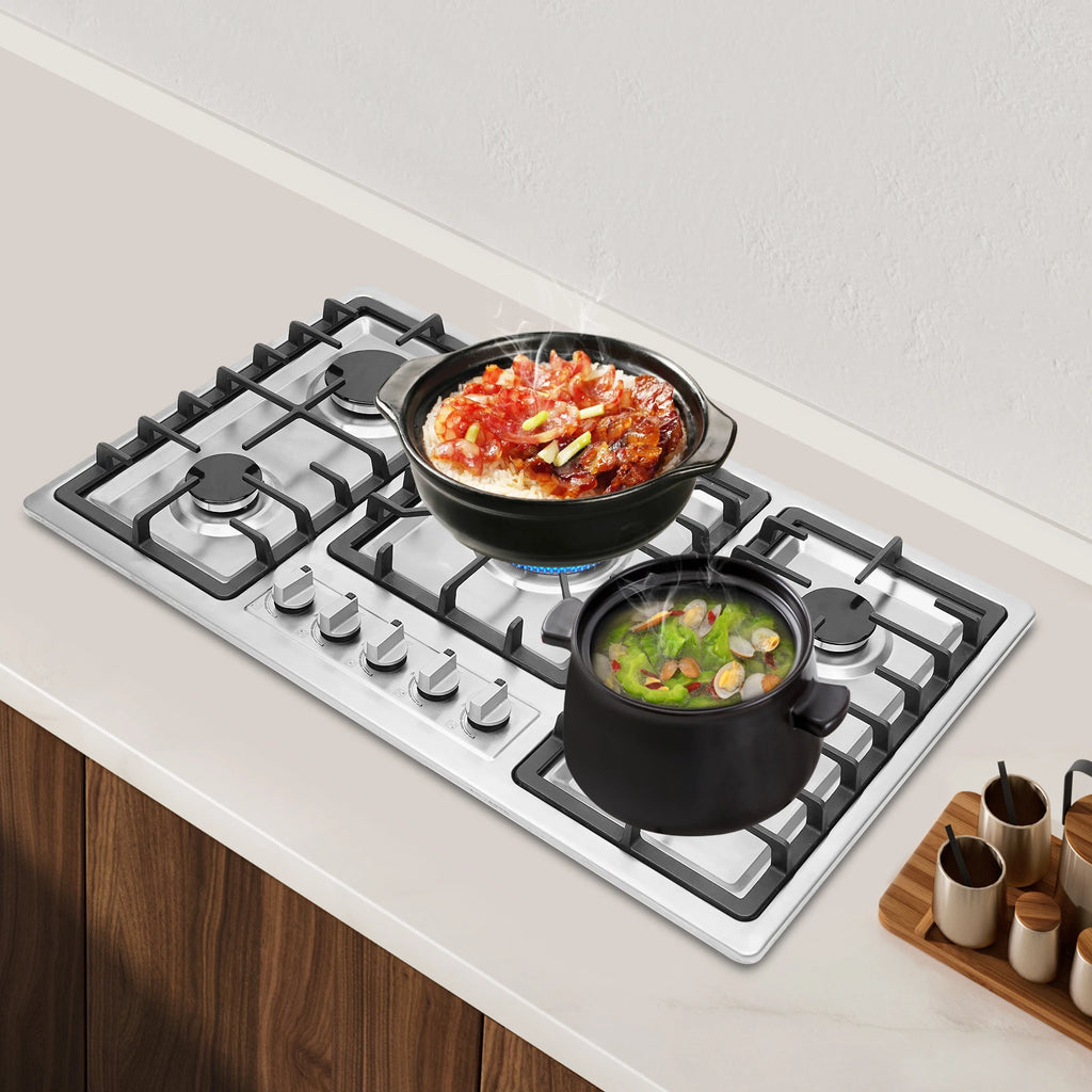 5 Burner Built-in Gas Cooktop Stainless