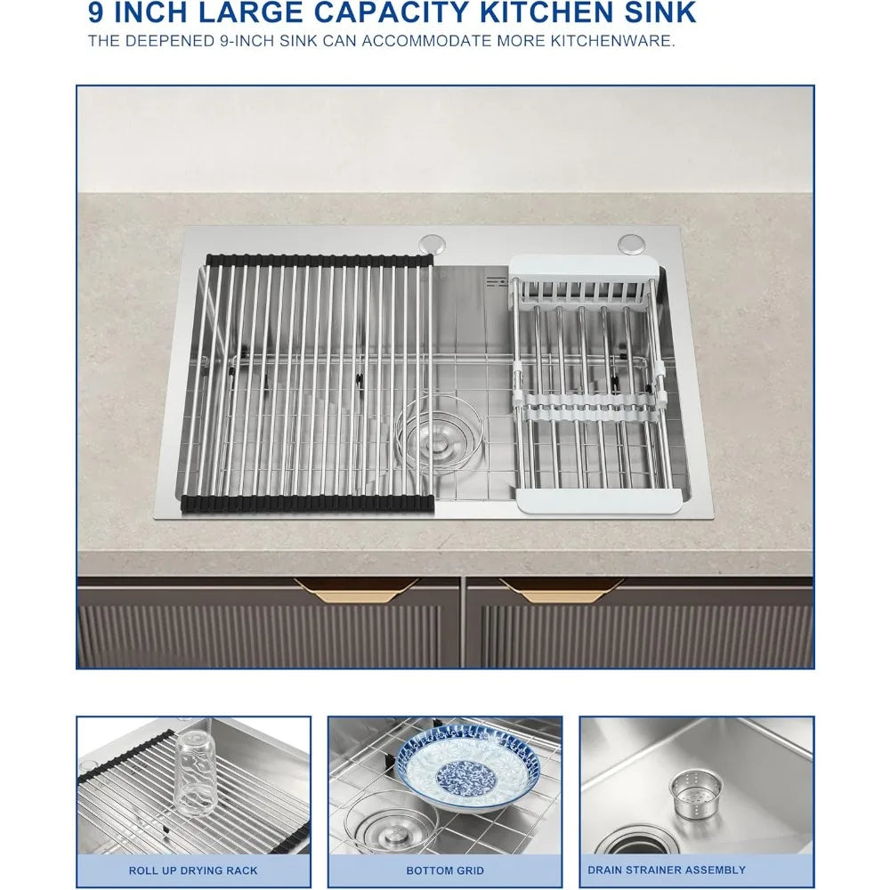 28 Inch Drop Single Bowl Stainless Topmount